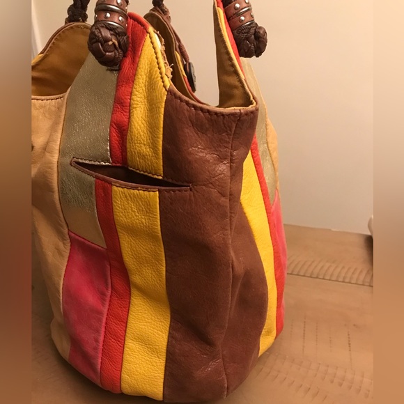 The Sak Multi-Color Leather Tote, Crocheted Inside - Picture 4 of 10
